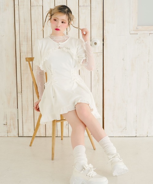 「DearMyLoveRose」 半袖ワンピース M-L ベージュ レディース_画像5