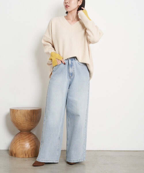 「Jena espace merveilleux」 長袖ニット FREE アイボリー レディース_画像2