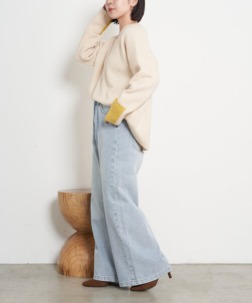 「Jena espace merveilleux」 長袖ニット FREE アイボリー レディース_画像3