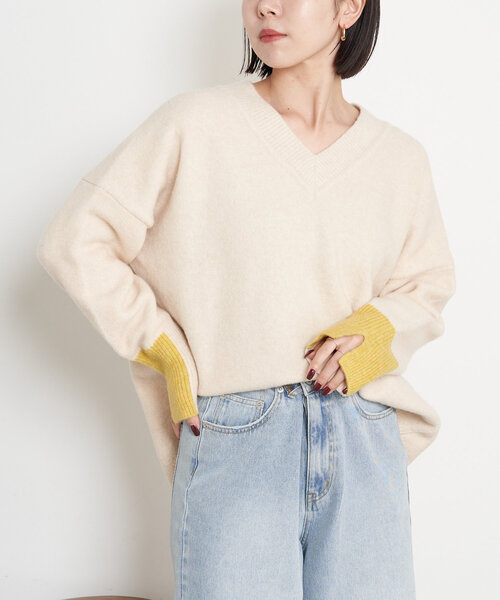 「Jena espace merveilleux」 長袖ニット FREE アイボリー レディース_画像6