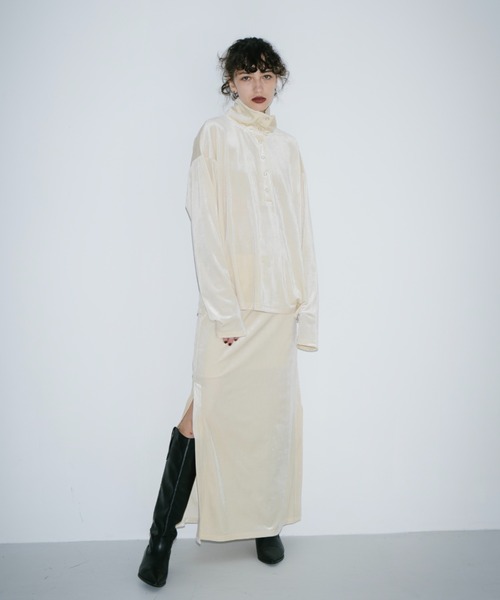 「HANNE」 スカート S クリーム レディース_画像3