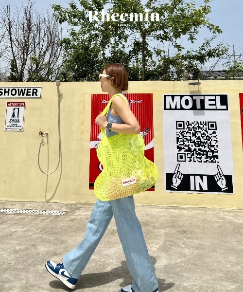Rheemin トートバッグ 大きめ BIG MESH HORY レディース : ZOZOTOWN