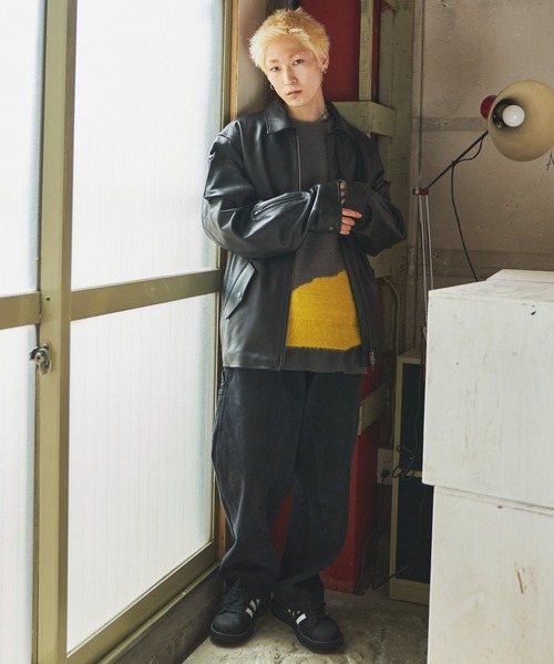 「AIVER」 長袖ニット MEDIUM グレー メンズ_画像4