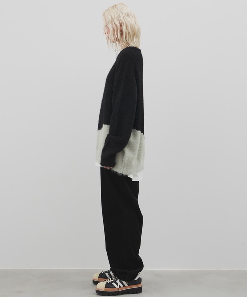 「AIVER」 長袖ニット MEDIUM グレー メンズ_画像5