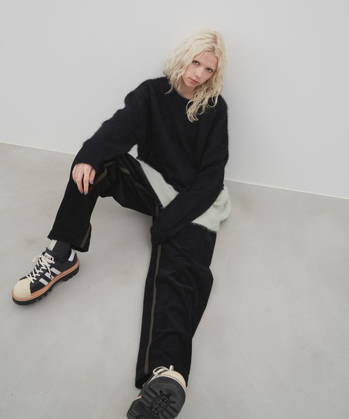 「AIVER」 長袖ニット MEDIUM グレー メンズ_画像8