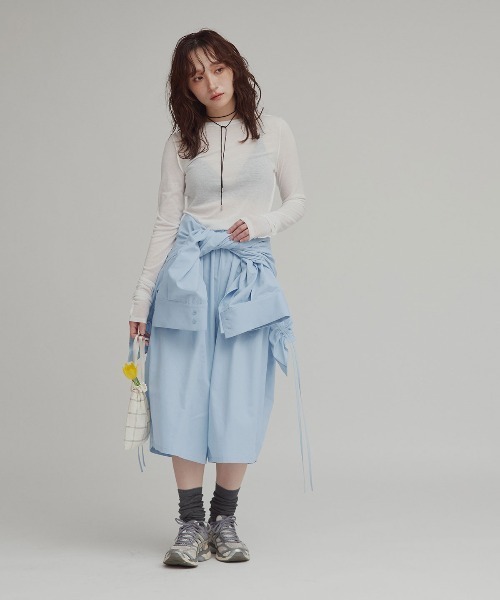 W：Huku ワイドパンツ ハーフパンツ パンツ 短パン 「W:Huku