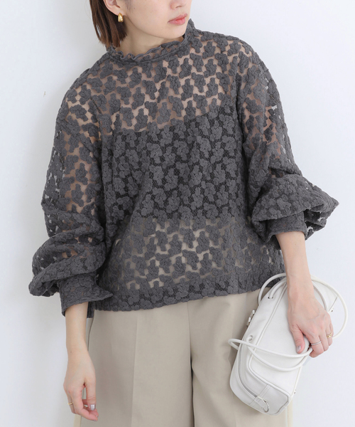 IENA フラワー刺繍レース2WAYブラウス IENA（イエナ） ブラウス シャツ フラワー刺繍レース2WAYブラウス