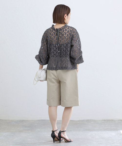 IENA（イエナ） ブラウス シャツ フラワー刺繍レース2WAYブラウス