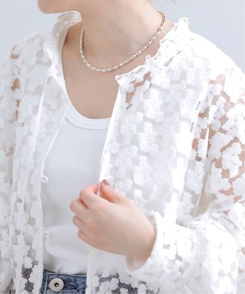 IENA（イエナ） ブラウス シャツ フラワー刺繍レース2WAYブラウス