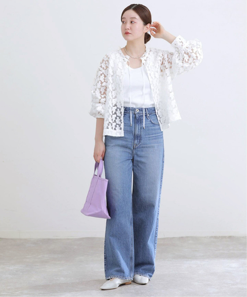 IENA（イエナ） ブラウス シャツ フラワー刺繍レース2WAYブラウス