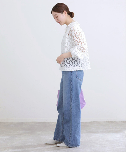 IENA（イエナ） ブラウス シャツ フラワー刺繍レース2WAYブラウス
