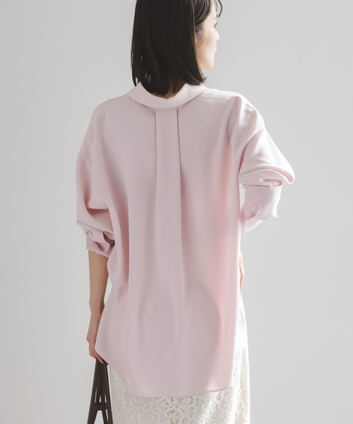 NOBLE リネンオーバーコクーンシャツ　ピンク　ノーブル 美品 人気 NOBLE ノーブル リネン 100% ピンク シャツ ブラウス - メルカリ