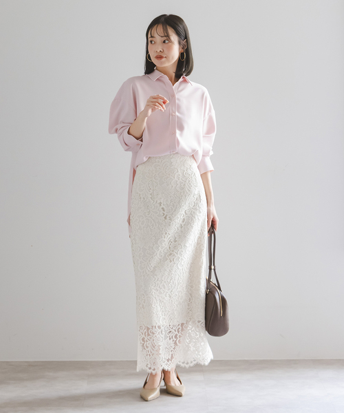 NOBLE シーズンカラープレーンシャツ　ホワイト　タグ付き新品 NOBLE（ノーブル） ブラウス シャツ 「追加・新色」シーズンカラー