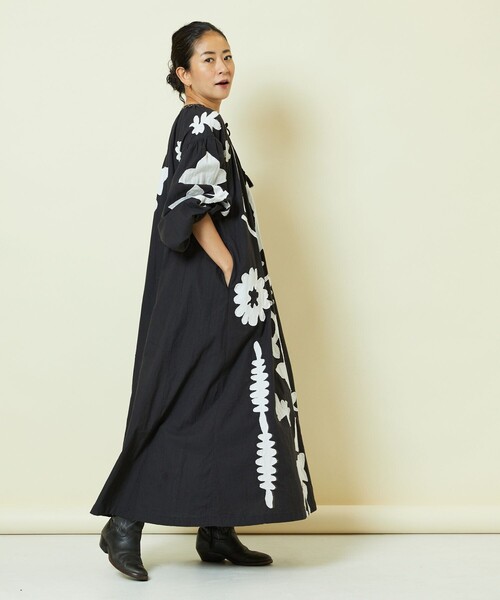 「Freada」 長袖ワンピース ONE SIZE グリーン レディースの画像