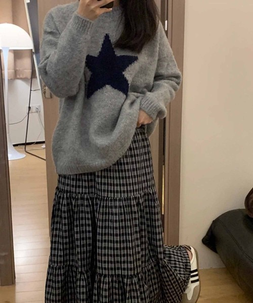 「NANEA」 長袖ニット フリー グレー レディース_画像9