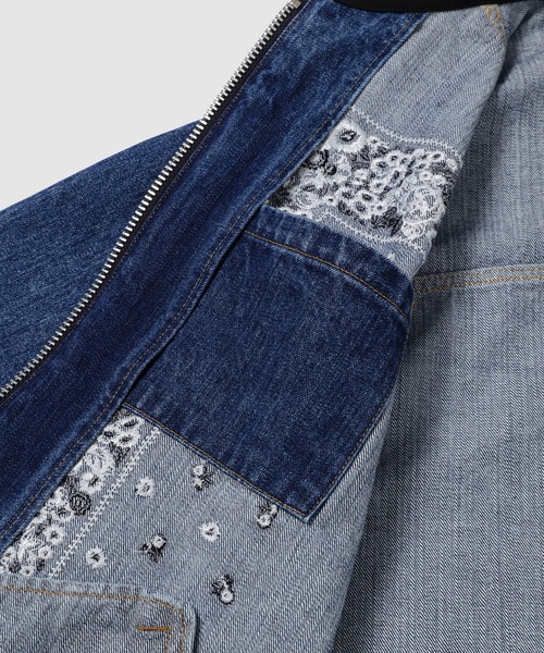 デニムジャケット gジャン Bandana Embroidery Denim Jacket メンズ レディースの画像