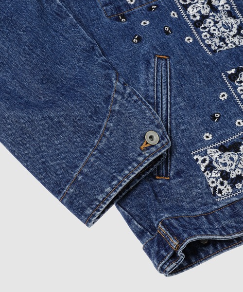 デニムジャケット gジャン Bandana Embroidery Denim Jacket メンズ レディースの画像