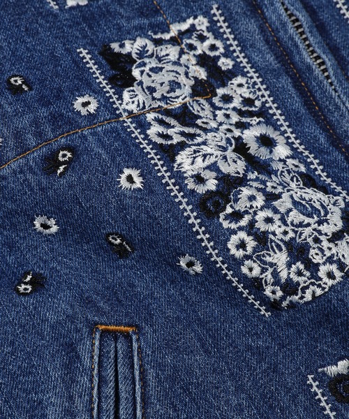 デニムジャケット gジャン Bandana Embroidery Denim Jacket メンズ レディースの画像