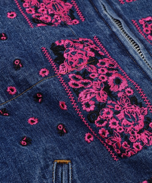 デニムジャケット gジャン Bandana Embroidery Denim Jacket メンズ レディースの画像