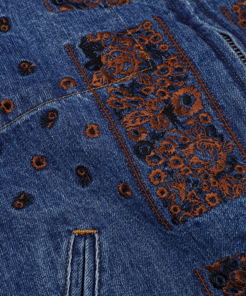 デニムジャケット gジャン Bandana Embroidery Denim Jacket メンズ レディースの画像
