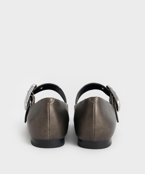 「CHARLES & KEITH」 フラットパンプス 25cm シルバー レディース_画像4