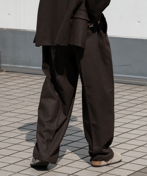 「Perushu」 イージーパンツ SMALL ダークブラウン メンズ_画像6