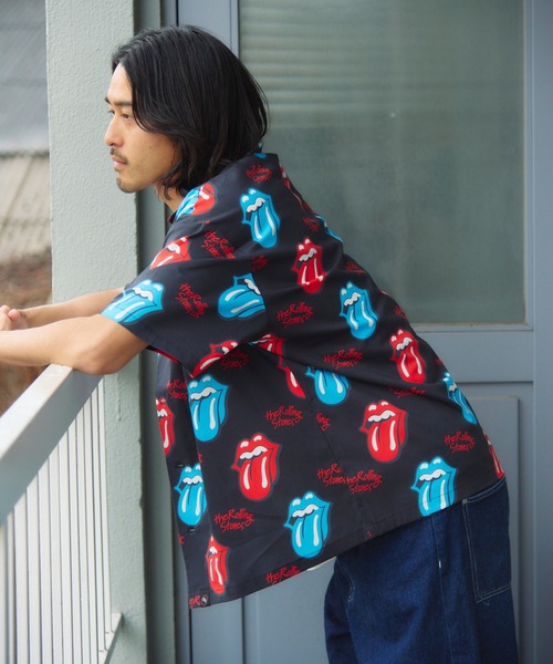 JACKROSE（ジャックローズ） 七分袖 シャツ B-TRS-総柄・リップス