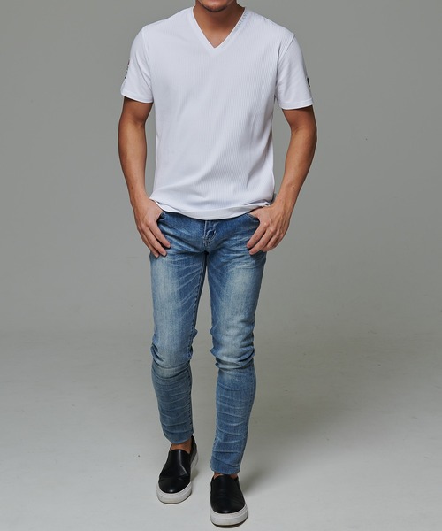 「VIOLA」 半袖Tシャツ L ターコイズブルー メンズ_画像3