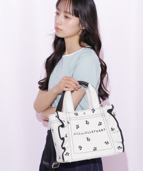 トートバッグ 「再入荷」「Cherryシリーズ」フリルトートバッグ レディースの画像