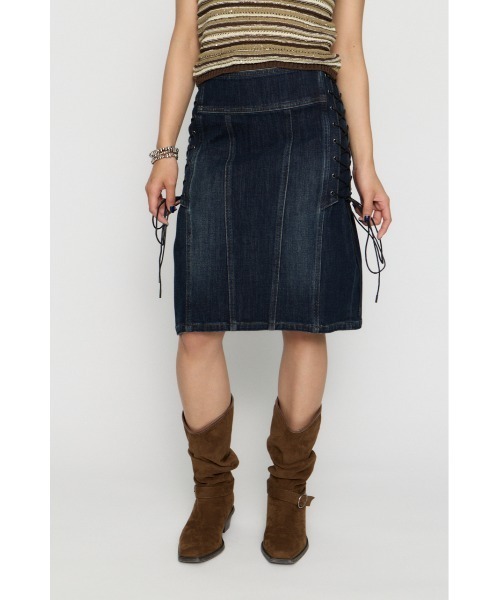LAGUA GEM（ラグアジェム） デニムスカート SIDE LACE UP MIDI