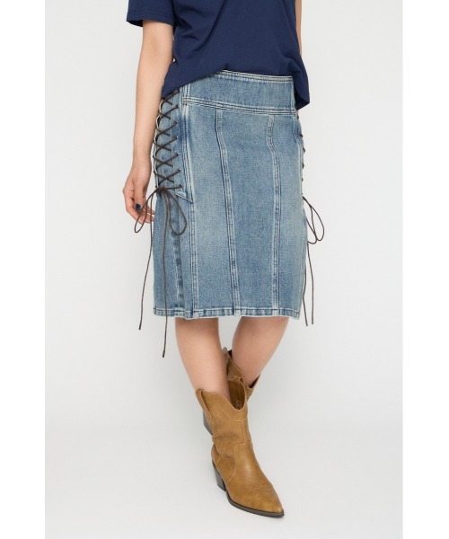 LAGUA GEM（ラグアジェム） デニムスカート SIDE LACE UP MIDI