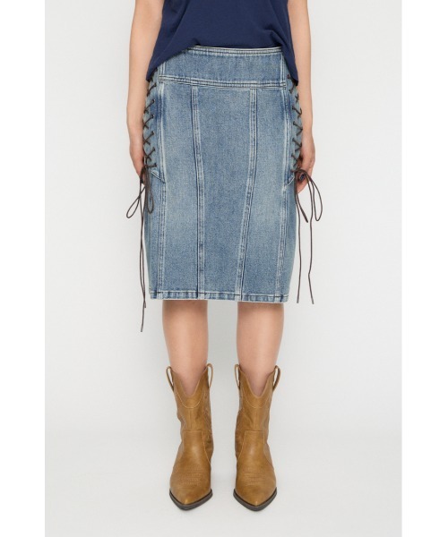 LAGUA GEM（ラグアジェム） デニムスカート SIDE LACE UP MIDI