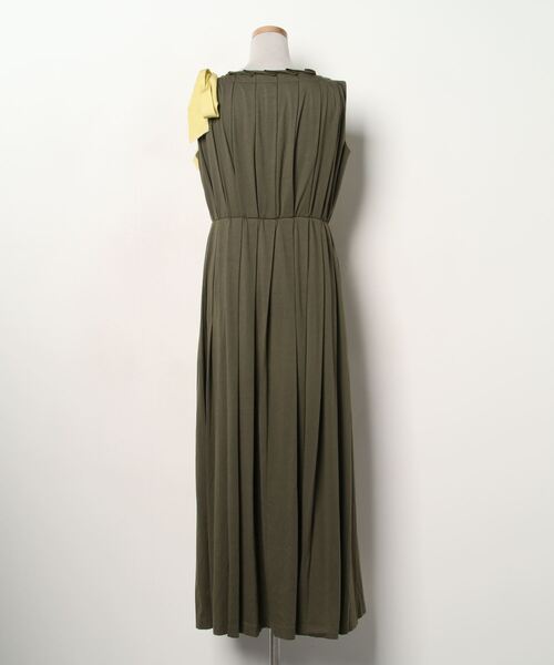 「LANVIN en Bleu」 ノースリーブワンピース 38 グリーン レディース_画像2