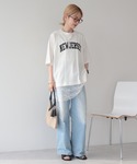 tシャツ 半袖 カレッジロゴレースドッキングT...の詳細画像1
