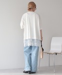 tシャツ 半袖 カレッジロゴレースドッキングT...の詳細画像3