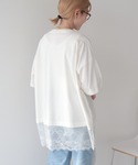 tシャツ 半袖 カレッジロゴレースドッキングT...の詳細画像5
