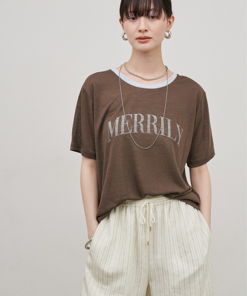 LARUTA（ラルータ） tシャツ 「LARUTA」リンガーロゴTee レディース