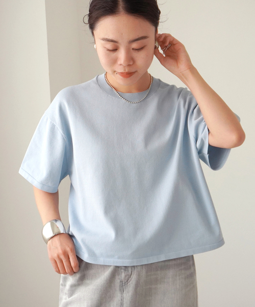 AP STUDIO 半袖ニット FREE ブルー レディース : ZOZOTOWN Yahoo!店