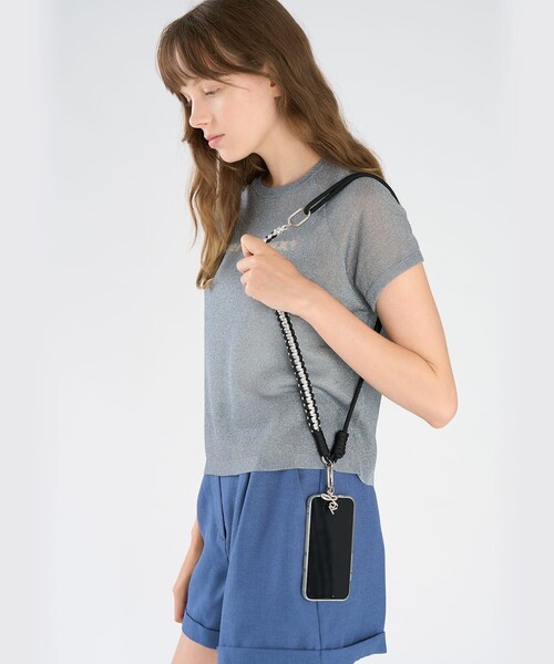 agnis b. ブラックバッグ 取り外し可能ストラップ付き To b. by agnes 2way モバイルストラップ : ZOZOTOWN Yahoo!店 - 通販