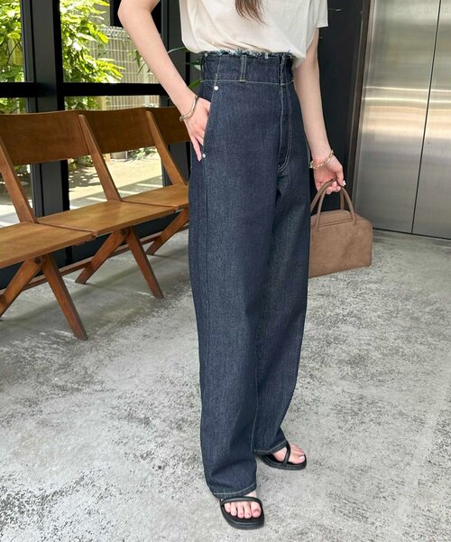 「DISCOAT」 デニムパンツ LARGE ネイビー レディース_画像4