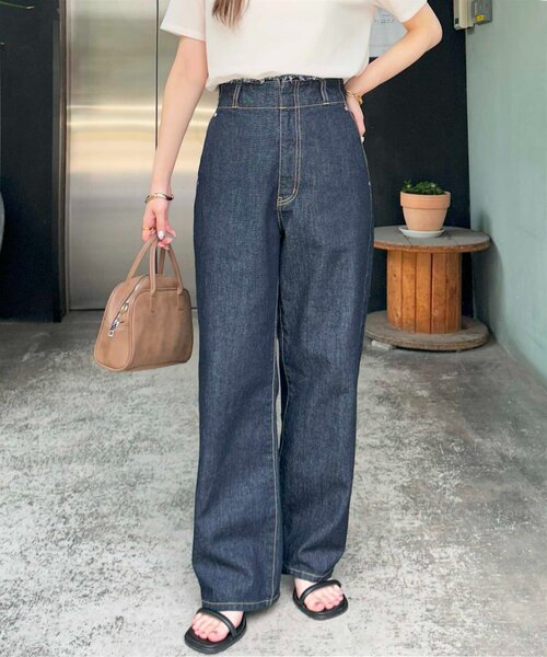 「DISCOAT」 デニムパンツ LARGE ネイビー レディース_画像6