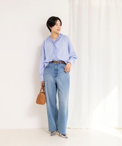 「NOLLEY'S」 長袖ブラウス 38 サックスブルー レディース_画像2