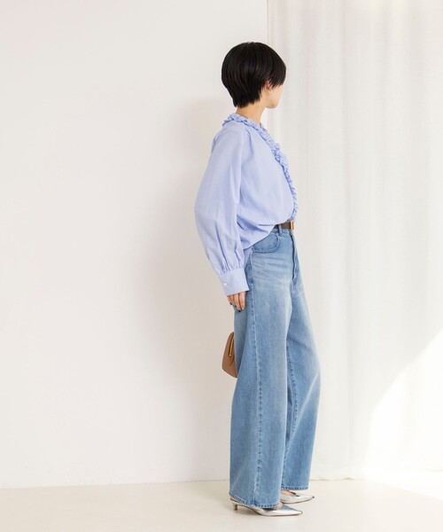 「NOLLEY'S」 長袖ブラウス 38 サックスブルー レディース_画像3