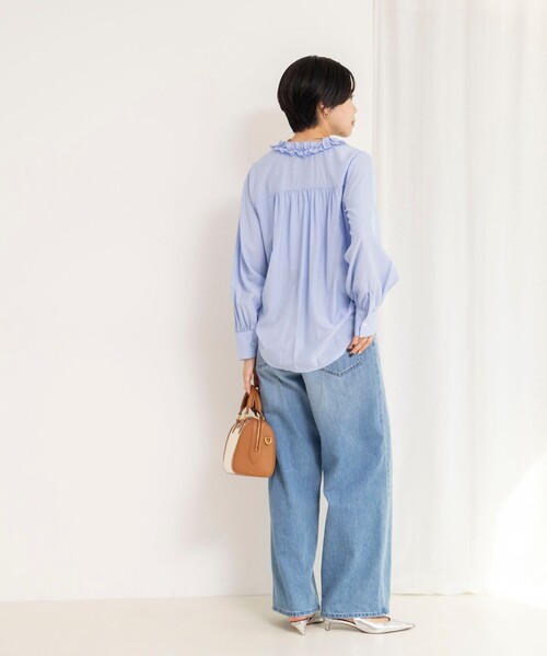 「NOLLEY'S」 長袖ブラウス 38 サックスブルー レディース_画像4