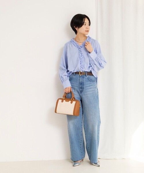 「NOLLEY'S」 長袖ブラウス 38 サックスブルー レディース_画像6