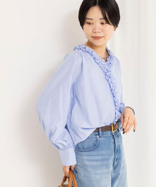 「NOLLEY'S」 長袖ブラウス 38 サックスブルー レディース_画像7