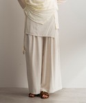 ワイドパンツ パンツ レイヤードデザイン ワイ...の詳細画像1