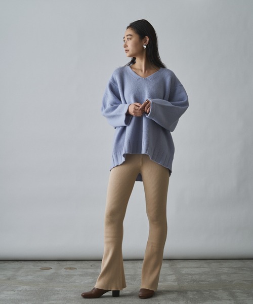 サカイ sacai 22AW ジャケット ドッキング ニット セーター 紺