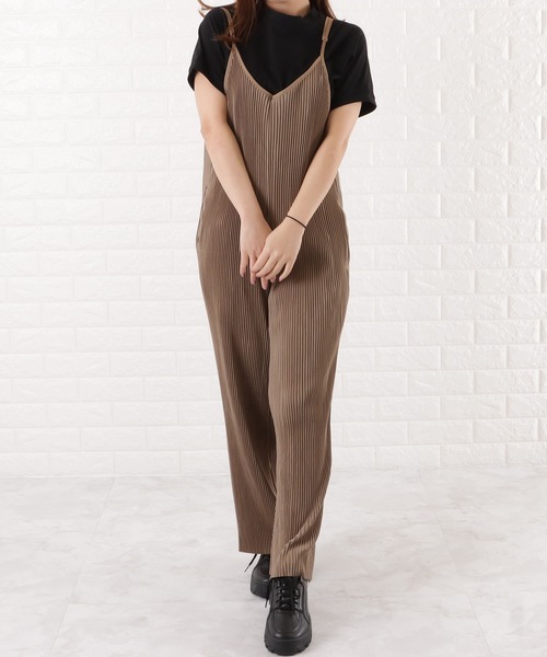 Lace Ladies サロペット オーバーオール 細ストラップ ワイド