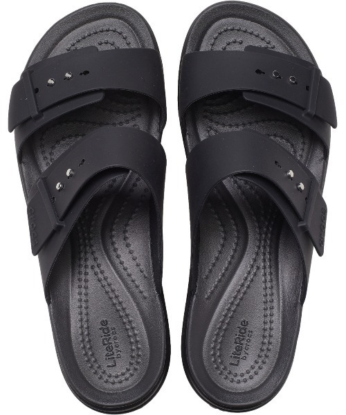 クロックス　サンダル　ブルックリン　ブラック　w7 ローウェッジ　新品 クロックス crocs レディース サンダル ブルックリン ロー